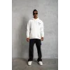 Erkek 98 Baskılı Kapşonlu Sweat - Beyaz