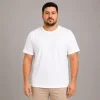 Erkek Battal Big Size Basic Tişört Bisiklet Yaka Rahat Kalıp T-Shirt - Beyaz