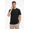 Erkek Bisiklet Yaka Tişört Regular Kalıp Basic Pamuklu Günlük Kullanım T-shirt - Siyah