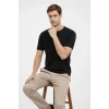 Erkek Bisiklet Yaka Tişört Regular Kalıp Basic Pamuklu Günlük Kullanım T-shirt - Siyah