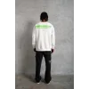Erkek Oversize Sweatshirt – Beyaz Renk | Ön ve Sırt Baskılı, Üç İplik İçi Pamuklu Kumaş, Rahat Kalıp, Ribanalı Kışlık Sweat | Winagain Polizei Serisi - Beyaz