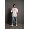 Erkek Sırt Baskılı T-shirt - Beyaz