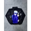 Fermuarlı Dijital Baskılı Rüzgarlık - Siyah
