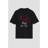 Happy New Year Baskılı T-shirt - Siyah