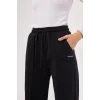 İki iplik Bol Paça Eşofman Pantalon - Siyah