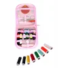 İplik Set Fermuarlı Plastik Dikiş Seti Pembe