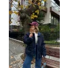 Jeans Detaylı Cıtcıtlı CEKET - Lacivert