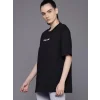Kadın Baskılı Oversize T-shirt - Siyah