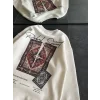 Kadın Bisiklet Yaka Baskılı SweatShirt - Beyaz