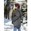 Kadın Su Geçirmez Kapüşonlu Mont - Füme