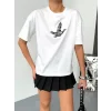 Kısa Kol Baskılı T-shirt - Beyaz