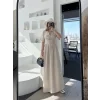 Kısa Kollu Uzun Elbise - Kırık Beyaz
