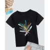 Kız Çocuk Baskılı T-Shirt- Siyah