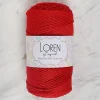 Loren Polyester Soft Macrame Kırmızı El Örgü İpi - LM019 - 34432