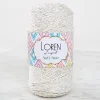 Loren Soft Star Makrome İpi Sarı Simli Krem RM103