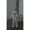 Nakış İşlemeli Üç İplik Sweat Takım- Beyaz