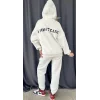 Nakış İşlemeli Üç İplik Sweat Takım- Beyaz