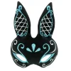 Siyah Mavi Beyaz Simli Tavşan Maskesi