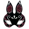 Siyah Süet Tavşan Maskesi Simli