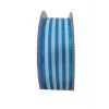 Tafta Çizgi Desen Kurdele 25 mm Mavi 1 Metre