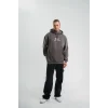 Üç İplik Kapşonlu Dijital Patchli SweatShirt - Füme