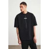 Unisex Baskılı Oversize Kısa kol  T-Shirt - Siyah
