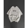 Unisex Baskılı Oversize T-Shirt - Beyaz