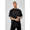 Unisex Baskılı Oversize T-Shirt - Siyah