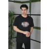 Unisex Baskılı Oversize T-Shirt - Siyah