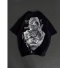 Unisex Baskılı Oversize T-Shirt - Siyah