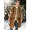 Unisex Kolsuz Uzun Yelek - Kahve