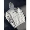 Uzun Kol Kapüşonlu Baskılı SweatShirt - Beyaz