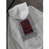 Uzun Kol Kapüşonlu Ön Ve Arka Baskılı SweatShirt - Beyaz