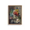 Vazodaki Çiçek Buketi Ahşap Çerçeveli Tablo