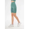 Yüksek Bel Biker Sporcu Şort - Mint Yeşil