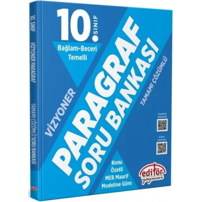 10. Sınıf Vizyoner Paragraf Bağlam Beceri Temelli Soru Bankası-Editör Yayınları