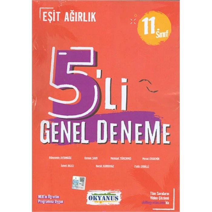 11.Sınıf Eşit Ağırlık Deneme Sınavı 5li - Okyanus Yayınları