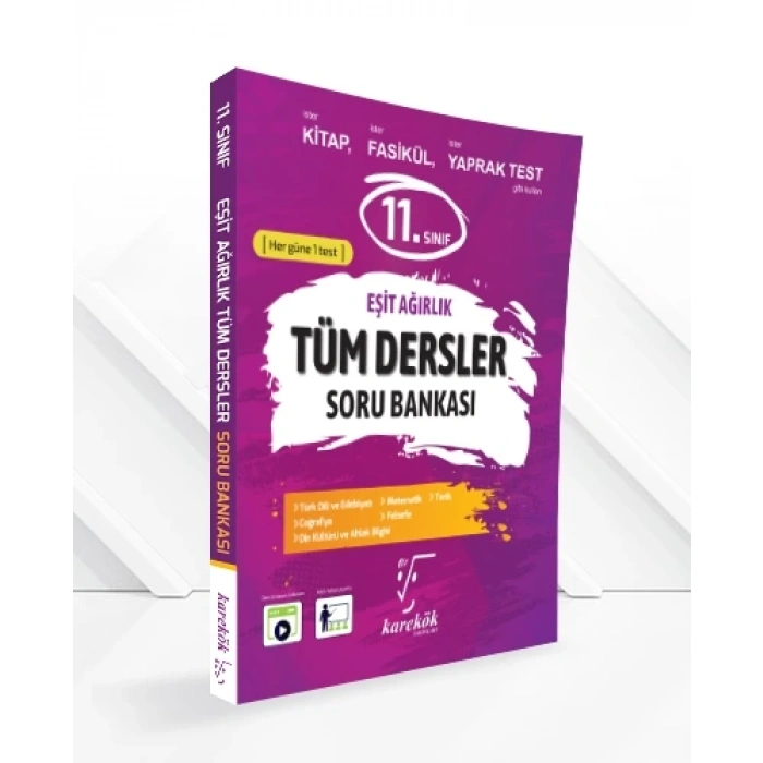 11.Sınıf Tüm Dersler Soru Bankası-Eşit Ağırlık-Karekök Yayınları