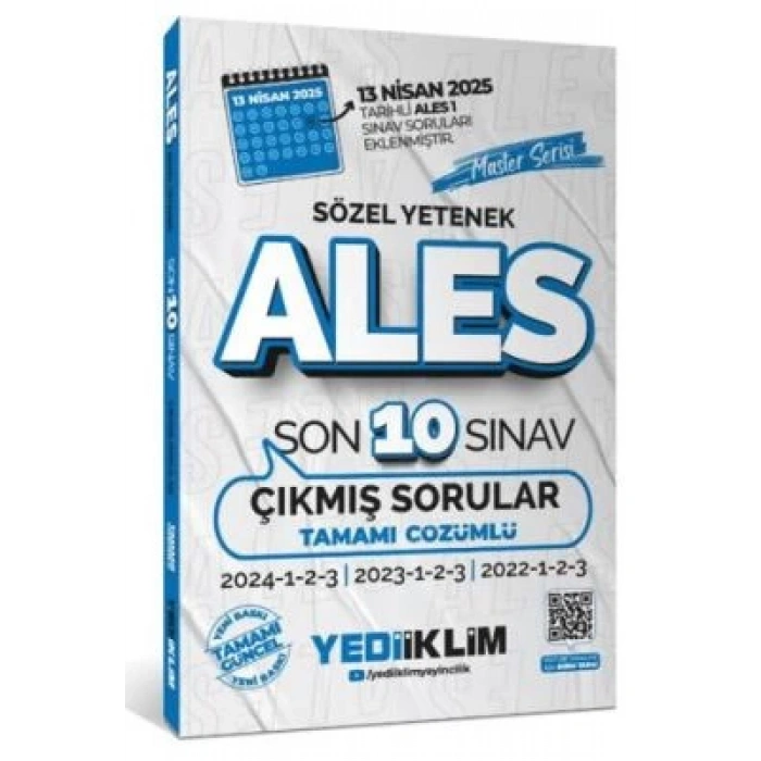 2026 ALES Sözel Yetenek 10 Sınav Çıkmış Sorular-Yediiklim Yayınları