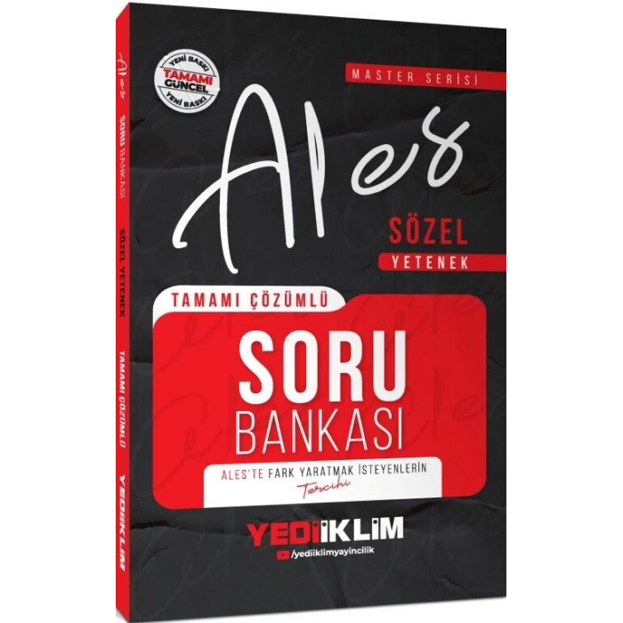 2026 ALES Sözel Yetenek Soru Bankası - Yediiklim Yayınları