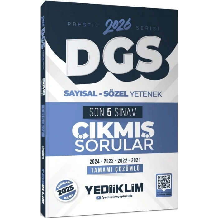 2026 DGS Prestij Sayısal-Sözel Yetenek 5 Yıl Çıkmış Sorular-Yediiklim Yayınları
