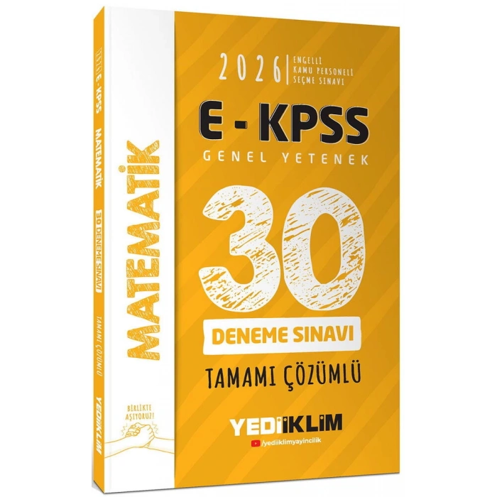 2026 E-KPSS Matematik 30 Deneme-Yediiklim Yayınları