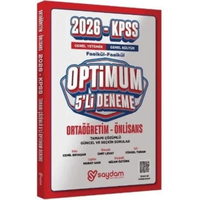 2026 KPPS Orta Öğretim Ön Lisans Deneme Sınavı 5li - Saydam Yayınları