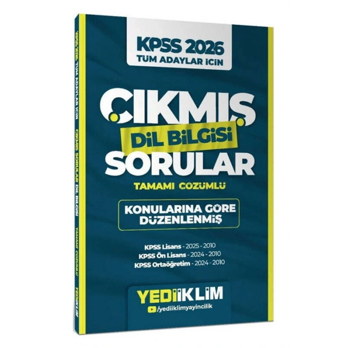2026 KPSS Genel Yetenek Dil Bilgisi Çıkmış Sorular-Yediiklim Yayınları
