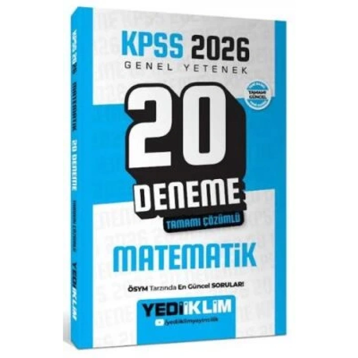 2026 KPSS Genel Yetenek Matematik 20 Deneme-Yediiklim Yayınları