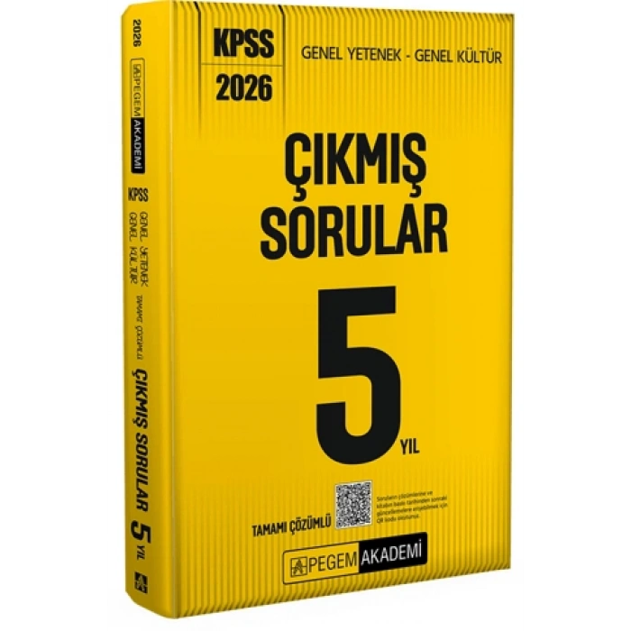 2026 KPSS Lisans 5 Yıl Tamamı Çözümlü Çıkmış Sorular-Pegem Akademi