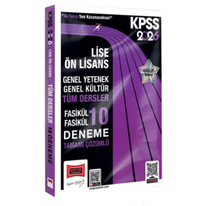 2026 KPSS Lise Önlisans Çözümlü Fasikül 10 Deneme-Yargı Yayınları