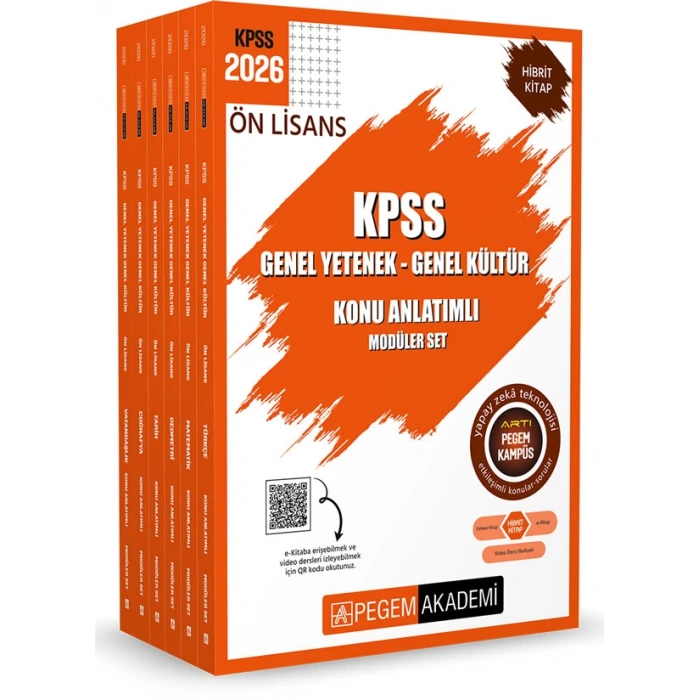 2026 KPSS Ön Lisans Konu Anlatımlı Modüler Set Genel Yetenek Genel Kültür (6 Kitap) -Pegem Akademi