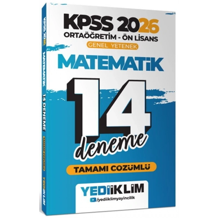 2026 KPSS Önlisans Matematik 14 Deneme-Yediiklim Yayınları