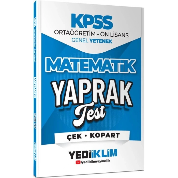 2026 KPSS Önlisans Matematik Çek Kopar Yaprak Test-Yediiklim Yayınları